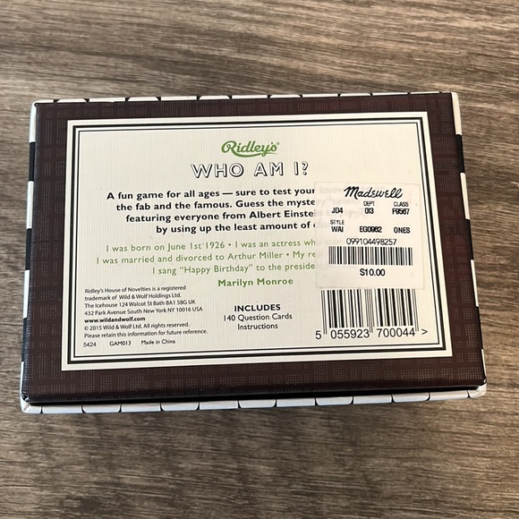 Ridley’s Game Room, Who am I? Quiz - Picture 2 of 3